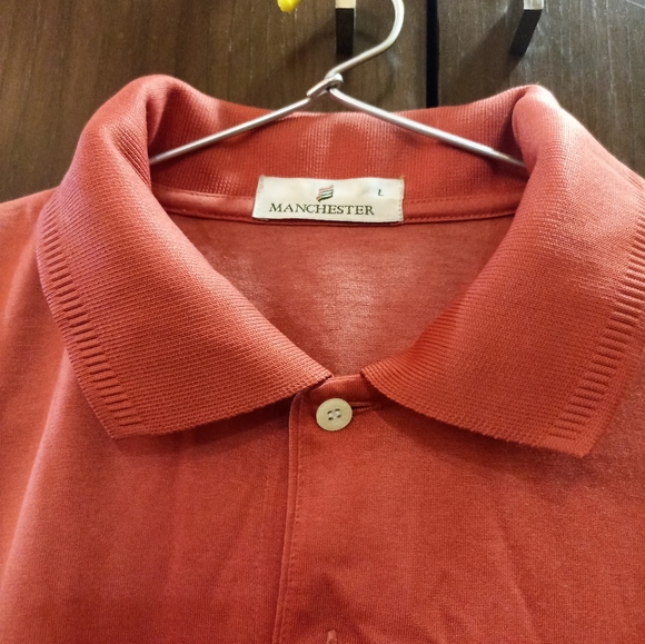 Tangerine color casual polo T-shirt (size L) - Picture 3 of 4